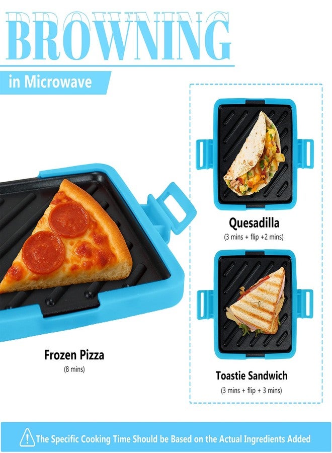 KDSPAROS Microwave Sandwich Maker - Microwave Toastie Sandwich Maker，3-in-1 Toastie Panini Press with Dishwasher Safe Design No Electricity Needed Fast Cooking for Travel Friendly/Office/Home (blue) - Image 2